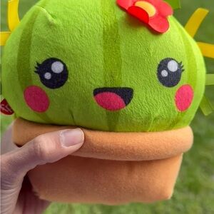 Cute Green Cactus Plush Toy that laughs when squeezed Kids Toy